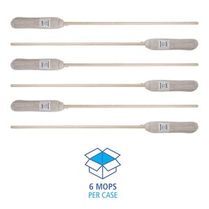 Serpillère en microfibre à tête en coton blanc Boardwalk 24 oz, manche en bois de chêne de 54 pouces, éponge PVA à enveloppement manuel pour usage domestique, lot de 6, offert - Product Image 4