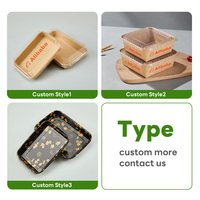 Boîte à emporter rectangulaire en papier kraft brun de qualité alimentaire durable en gros avec couvercle transparent pour pique-nique et camping