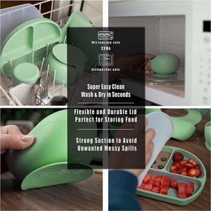 Vente en gros <span class=keywords><strong>Ensemble</strong></span> de <span class=keywords><strong>repas</strong></span> pour bébé en silicone de qualité alimentaire Bavoirs pour bébé antidérapants Facile à nettoyer <span class=keywords><strong>Ensemble</strong></span> de bols et cuillères en silicone pour nourrisson - Product Image 4