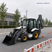Chargeuse-pelleteuse agricole 4x4, mini-excavatrice, chargeuse compacte à moteur diesel pour travaux agricoles