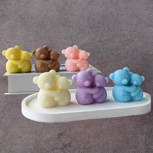 Molde de Silicona para Velas del Día de San Valentín, Molde de Osos Abrazados con la Palabra LOVE para Velas, Decoración del Hogar, Molde para Velas Aromáticas, Resina - Product Image 3