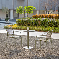 Ensemble table et chaises de jardin en fer avec dossier pour café, salon de thé, cour et jardin - Modèle TYLZY