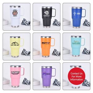 พิมพ์โลโก้ตามสั่ง แก้วน้ำเก็บความร้อนสุญญากาศเคลือบผง ขนาด 20 ออนซ์ และ 30 ออนซ์ แก้วน้ำสแตนเลสแบบพกพา - Product Image 4