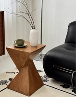 Nouvelle table d'appoint silencieuse de style Wabi-sabi, petite table d'angle simple pour salon, table d'appoint ancienne pour canapé, en oxyde de magnésium, idéale pour les gîtes.