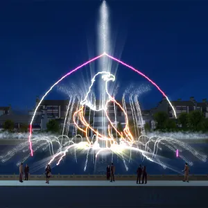 Hot Sale Customized Large Decorative Music Water Fountain Beautiful Lighting Show Musical Dancing Fountains Outdoor