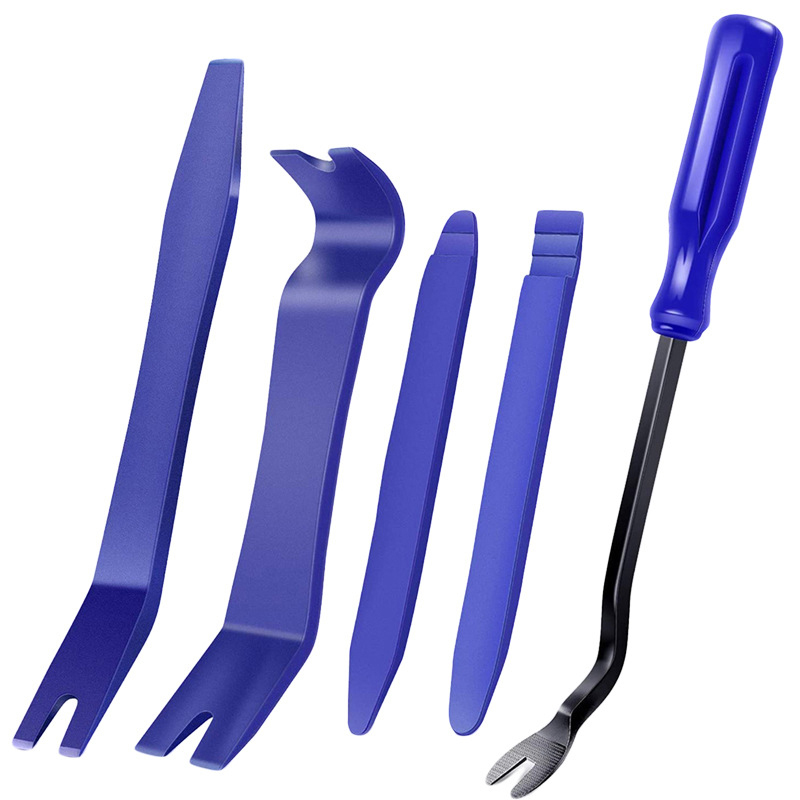 Kit 4 Pezzi Attrezzi Per Rimozione Finiture Auto – Leve In Plastica Arancione Per Pannelli Porta
