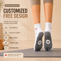 Chaussettes de yoga et de Pilates personnalisées avec logo, chaussettes antidérapantes en coton extensible, merchandising personnalisé pour les équipes d'instructeurs de fitness