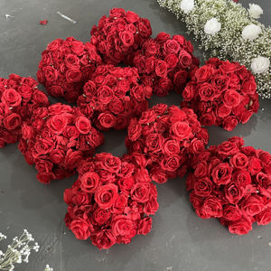 Gran oferta de bola de flor Rosa Blanca, centro de mesa, bola artificial de 50cm, flor de lujo, Bola de tela para decoración de boda - Product Image 4