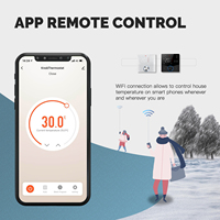 LangYeao Tuya WiFi Smart Knob Thermostat 88x88mm, Dapat Diprogram Mingguan, Bekerja dengan Alexa Google Home untuk Pemanas Lantai
