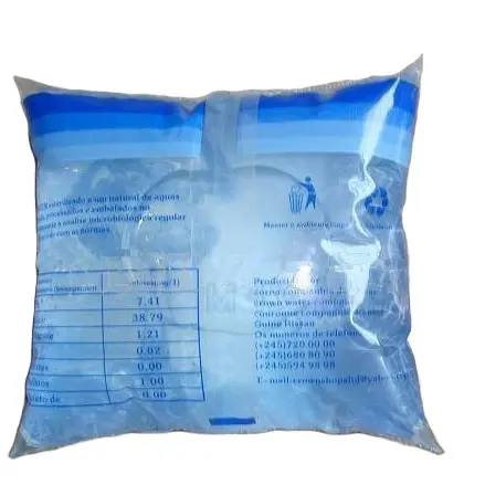 Rollo de película de plástico HDPE para bolsita de agua, bolsas para agua pura, 500ml