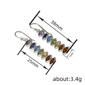 Orecchini Pendenti Colorati a Forma di Marquise, Design Minimalista, Gioielli alla Moda, Stile Trendy - Product Image 3