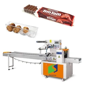 Easy Operate Play Dough Pillow Type Horizontal Chocolate Sandwich Cheese Biscuit Energy Bar Bakery Cookies Packing Machine