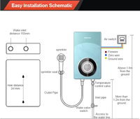 Chauffe-eau électrique instantané mural 10500W à commande vocale IA, écran tactile, LED intelligente, économie d'énergie, chauffage rapide, température constante, IPX4