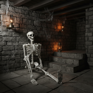 Modelo de Esqueleto Humano Completo Móvil Personalizable de 163 cm, Simulador de Anatomía de PVC para Enseñanza Médica o Decoración de Casa Embrujada de Halloween - Product Image 3