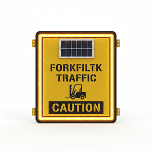 Solar-Powered Forklift <b>Sign</b> with LED Strips 100x100cm - Product Image 2