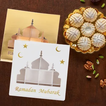 Eid Islamitische Ramadan Mubarak Lege Pick En Mix Chocolade Snoep Zoete Droge Vruchten Noot Gift Papier Gunst Doos Met Inzetvenster