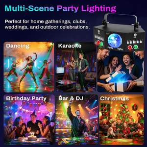ไฟดิสโก้บอล <span class=keywords><strong>YSH</strong></span> LED+LASER RGBW สีแดงและสีเขียว พร้อมรีโมท DMX-512 ควบคุมด้วยเสียง สำหรับคลับ/งานปาร์ตี้/คาราโอเกะ/บาร์ มาตรฐาน IP33 - Product Image 6