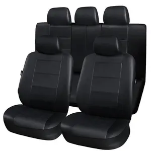 Juego completo de fundas universales para asiento de coche, cubiertas de cuero PU para asiento de coche