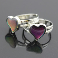 Bague stylée avec changement de couleur, anneau d'humeur en forme de cœur, nouveaux modèles qui Change de couleur, vente en gros,