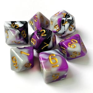 Nuevo Diseño, Juego de Dados Poliédricos de Resina Acrílica de 7 Piezas en Colores Mixtos para Accesorios de Juegos de Rol - Product Image 3