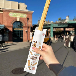 Eco Friendly Factory Price Custom Print Food Grade Disposable Greaseproof Long <b>Paper</b> Sleeve for Churros and Waffle Sticks - Product Image 5