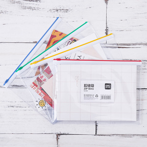 Deli 5524 Transparent Zipper Pouch A5 <b>Document</b> <b>Bag</b> Storage Organizer Rectangle Office Use - Product Image 3