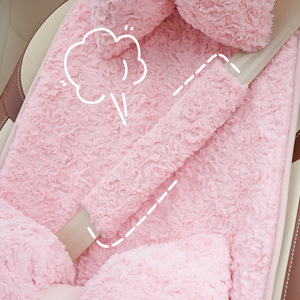 Coussinets de ceinture de sécurité en peluche rose, soutien doux pour le cou, pour l'automne et l'hiver, accessoire unisexe - Product Image 3