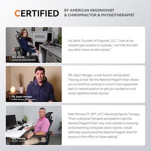 NEWTRAL MagicH-BPro Chaise ergonomique avec repose-pieds, appui-tête à dossier auto-suivi - Product Image 3