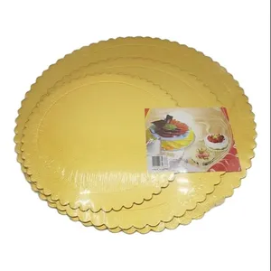 Goldenes Papier rund 10 Zoll Kuchen blech Back karton Lebensmittel Tabletts Papier Lebensmittel Tablett