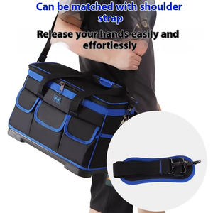 Green Forest Large Oxford Cloth <b>Trolley</b> Tool Bag Multifunctional Electrician Repair Storage Rubber Bottom Zipper Closure - Product Image 3