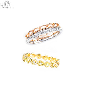 Popular Wholesale Vintage Trendy Delicate Two Tone Vintage Victorian <b>Ring</b> Jewelry 18K Solid Gold Real Natural Diamond <b>Ring</b> - Product Image 3