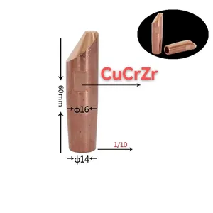 Puntas de soldadura CuCrZr, punta de electrodos para soldador por puntos de resistencia 1/10 16*60mm 13*50mm