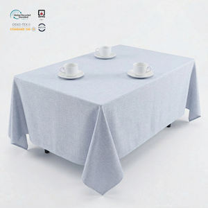 Mantel Rectangular de Poliéster Jacquard Floral Sin Costuras, Color Marfil, 90x156 Pulgadas, Resistente, para Hogar y Ferias Comerciales - Product Image 1