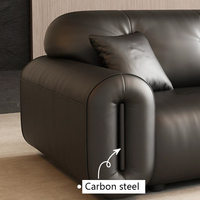 Canapé d'angle de bureau moderne en similicuir PU noir style nuage, durable, écologique, avec éponge haute densité, pour salon