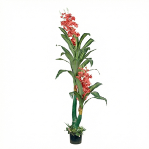 Planta Artificial de Dracaena con Flores, Tacto Real, Planta Decorativa en Maceta para Interiores, Hogar, Oficina, Hotel, Decoración de Eventos - Product Image 1