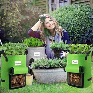 1-400 Gallon <b>Potato</b> Plant <b>Grow</b> <b>Bag</b> Vegetable Fruit Planter <b>Bag</b> Breathable Nonwoven Fabric <b>Grow</b> <b>Bags</b> With Flap and Handles - Product Image 6