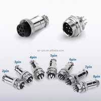 Adaptador de Conector Circular EX-PRO GX12 GX16 GX20 GX25 Macho/Hembra para Aviación, Enchapado en Níquel y Aleación de Zinc