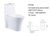 Nouveau produit fabriqué en Chine Toilette à chasse d'eau grande taille pas chère Toilette une pièce