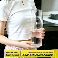 Vases cylindriques en verre borosilicate de haute qualité, style moderne, pour décorations de table de mariage et de fête, vente en gros usine