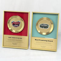 Plaque de récompense en métal sur le thème du sport personnalisée, plaques de récompense en métal écologiques AVEC velours