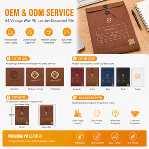 Portafoglio di Lusso Personalizzato Marca Oufei, Busta <span class=keywords><strong>A4</strong></span> in Carta <span class=keywords><strong>Kraft</strong></span> con Logo in Lamina d'Oro per Agenzie Immobiliari - Product Image 3