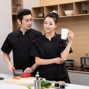 ชุดยูนิฟอร์มเชฟแจ็คเก็ตเชฟสำหรับทำอาหารร้านอาหารเกาหลีขนาดใหญ่พิเศษโลโก้ออกแบบได้ตามที่ต้องการ - Product Image 4