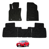 Tapis de sol de voiture personnalisés en PVC+PP 8MM à motif vague d'eau pour Mazda 3 2006-2013 LHD, accessoires auto