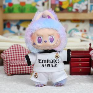Ropa para Muñecos de Peluche Labubu, Camiseta de Fútbol Blanca Emirates Fly Better, Ropa de Juguete para Niños de 2 a 4 Años, Unisex - Product Image 2