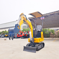 Nouvelle mini-excavatrice sur chenilles Rongyixin HT10 de 1,2 tonne avec moteur Eaton, composants hydrauliques, capacité de godet de 0,025 m³, haute performance de creusement