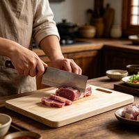 Planche à découper en bambou épaisse de style chinois, robuste et de haute densité, idéale pour la cuisine et la préparation des fruits