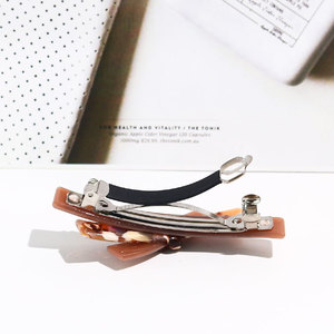 定制设计logo醋酸发条发夹配件女式创意时尚时髦的法国发条夹子 - Product Image 3