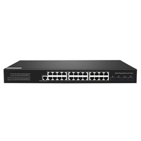 Switch Gigabit Ethernet de 24 Puertos, 4 Ópticos y 24 Eléctricos, Gestión de Red QoS, Capacidad de 56 Gbps, Modelo XH-8800-4S24F-GL