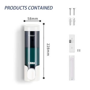 Vente en gros de distributeur mural de shampoing et de douche pour salle de bain, flacon en plastique avec presse à main, distributeur de savon à lessive, distributeur de shampoing et de savon - Product Image 3