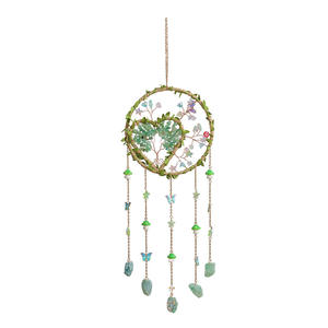 <span class=keywords><strong>Attrape</strong></span>-rêves Arbre de Vie en pierre de cristal, tissage artisanal, carillon éolien, décoration de chambre d'inspiration nordique - Product Image 2